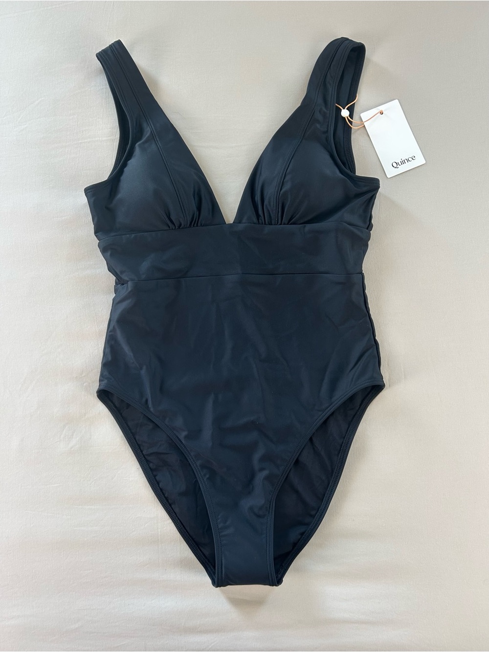 Quince Italian Plunge One-Piece Swimsuit